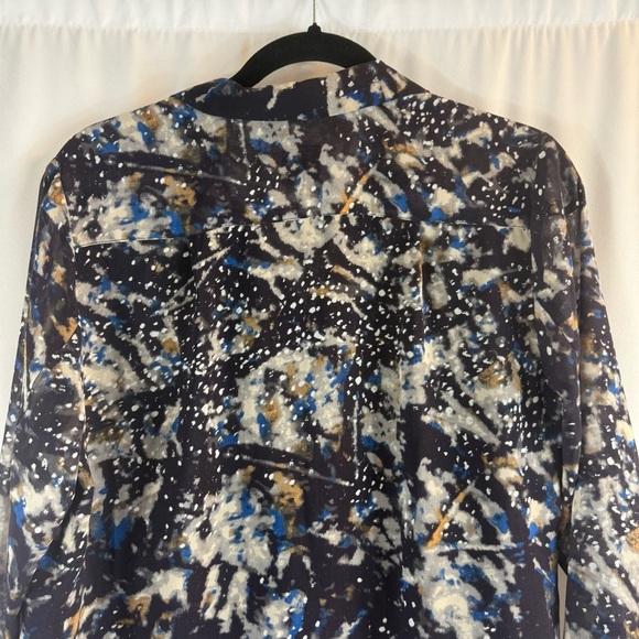 Cabi Starry Night Print Ruffle Button Up Shirt
Size:M Long Sleeve Blouse - Picture 13 of 14